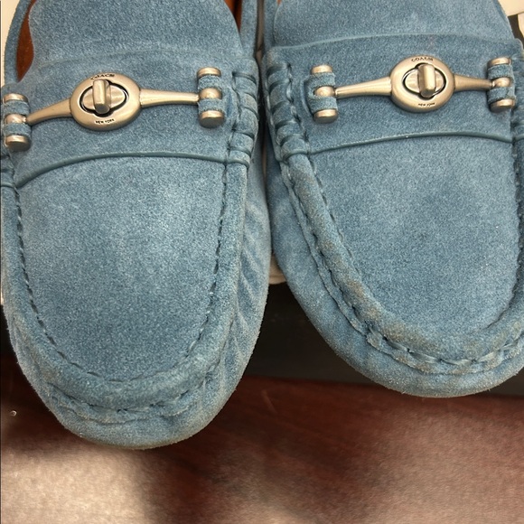 Coach women  Loafers in Blue Suede - Picture 3 of 7